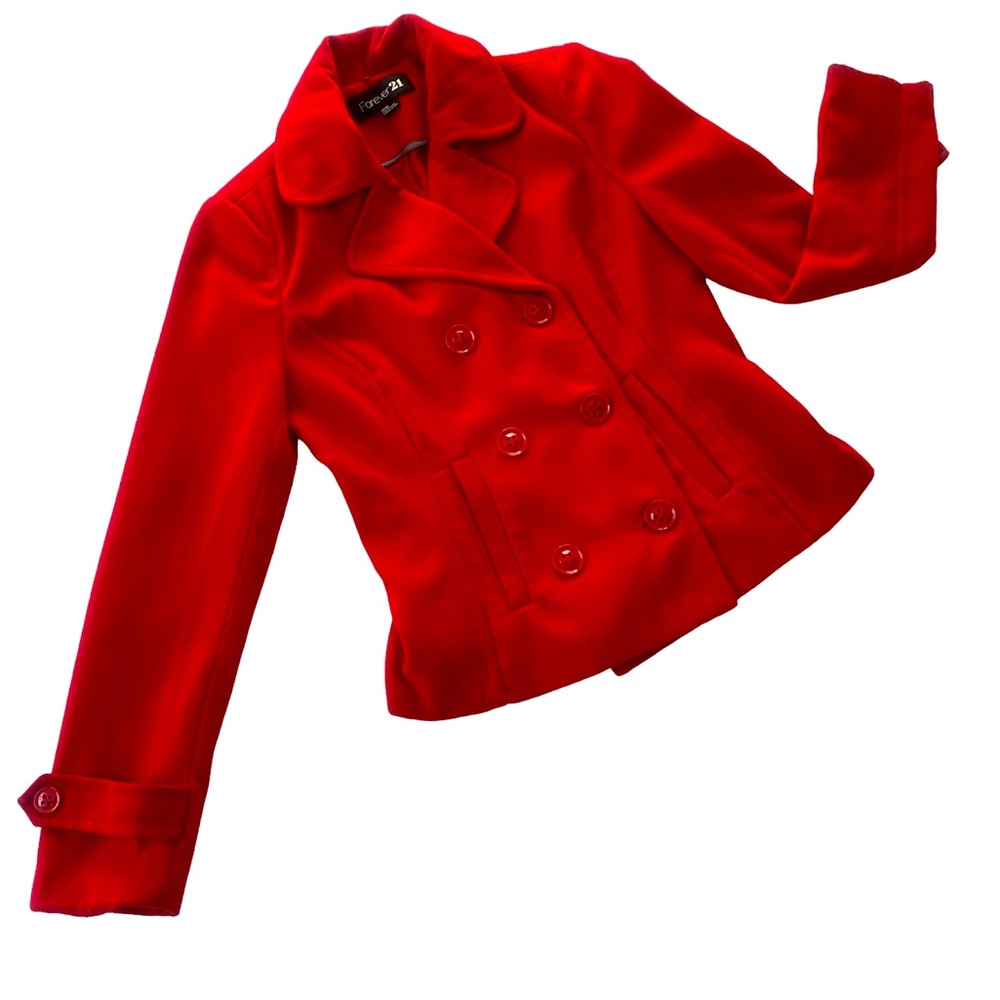 Forever 21 Red Pea Coat